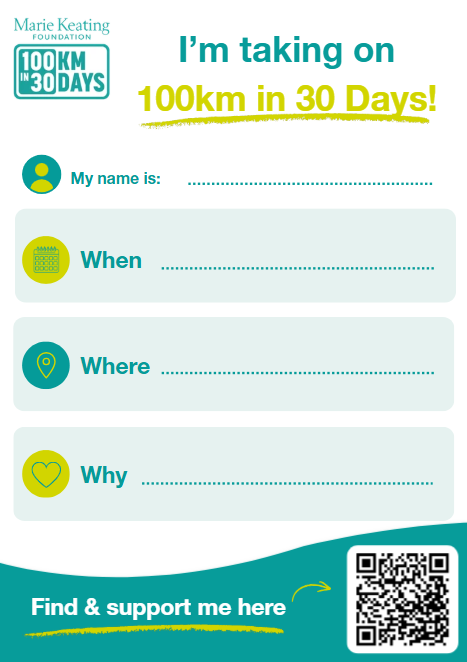 My 100km Fundraiser Poster