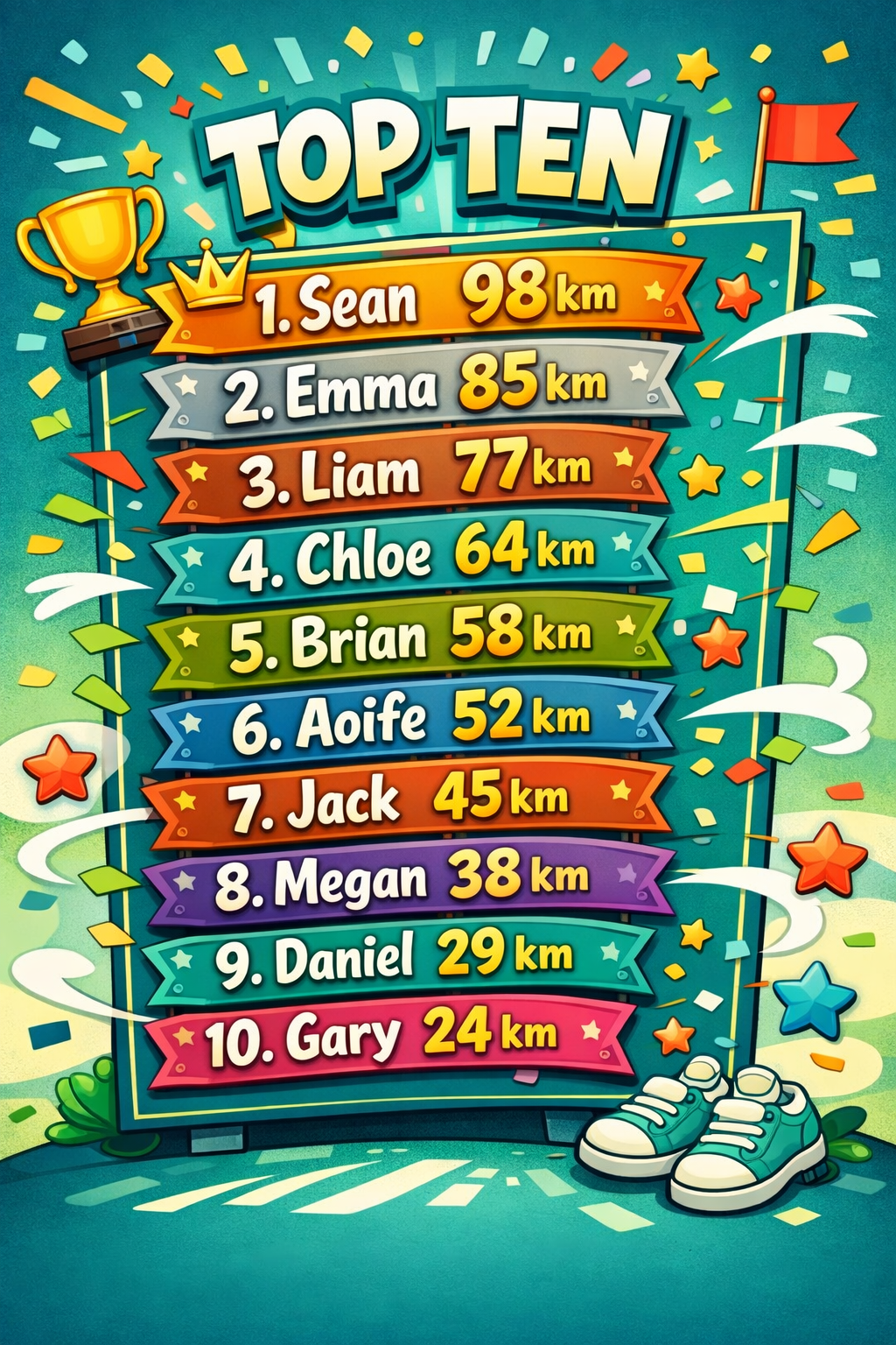 100KM Leader board