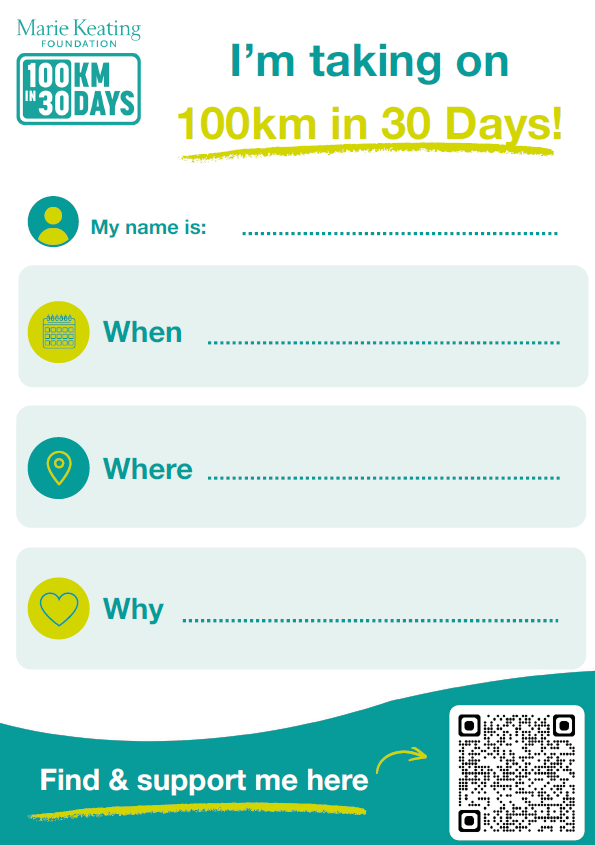 My 100km Fundraiser Poster